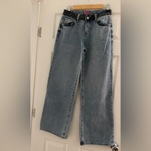 Edikted Light Blue Wide Leg Jeans, size small